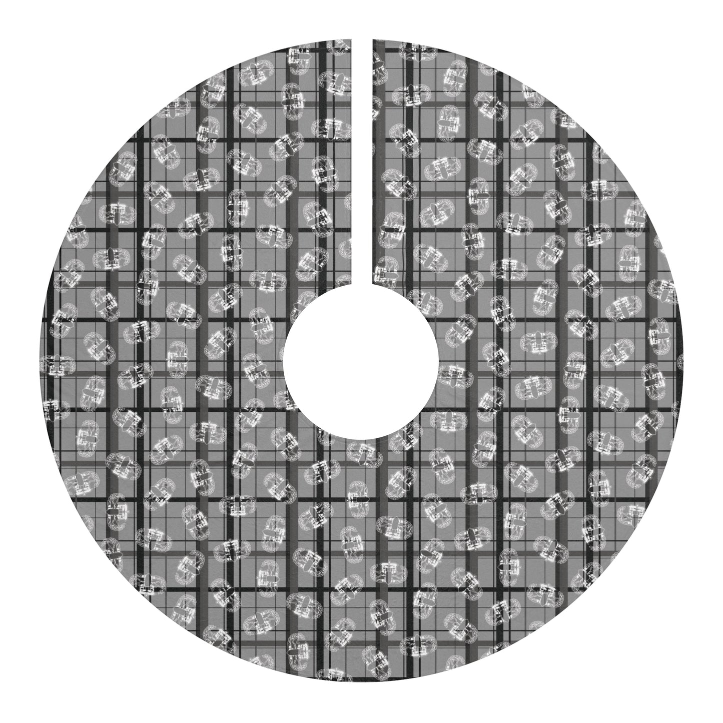 Tree Skirt — "PSBT Plaid" (Grey)