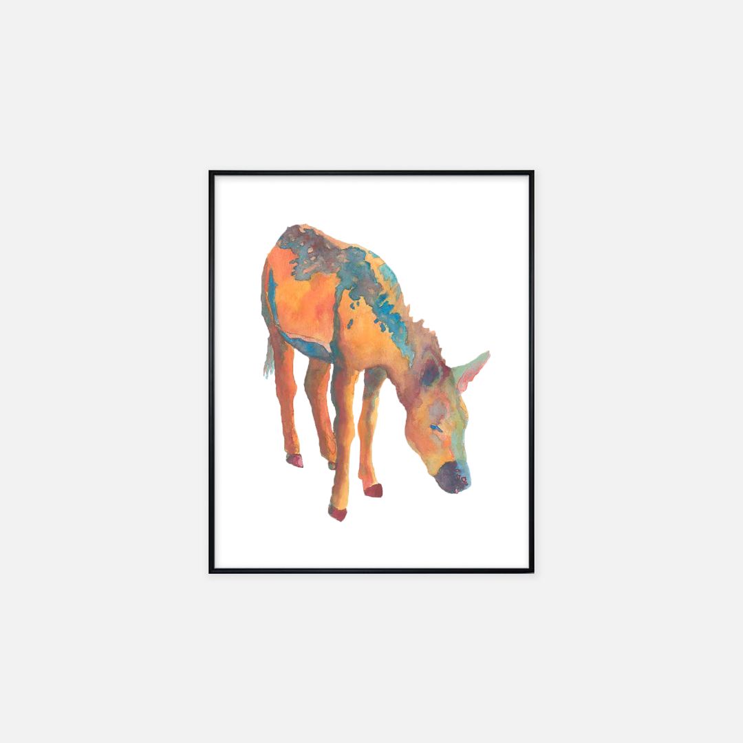 "Desert Rain Burro" - Print (16" x 20")
