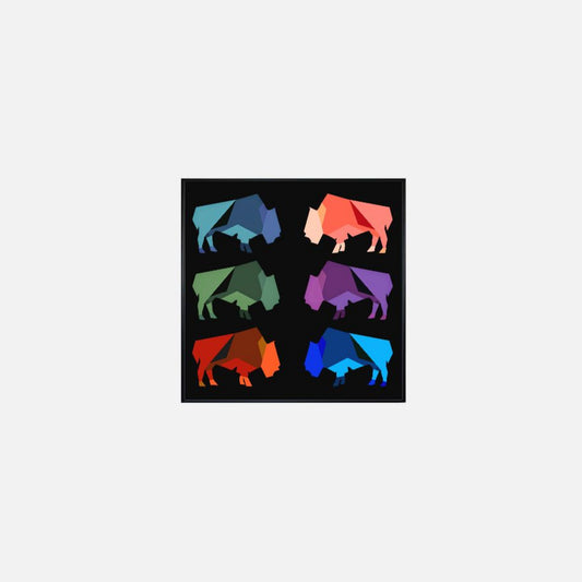 "Abstract Bison Herd" - Print (12" x 12")