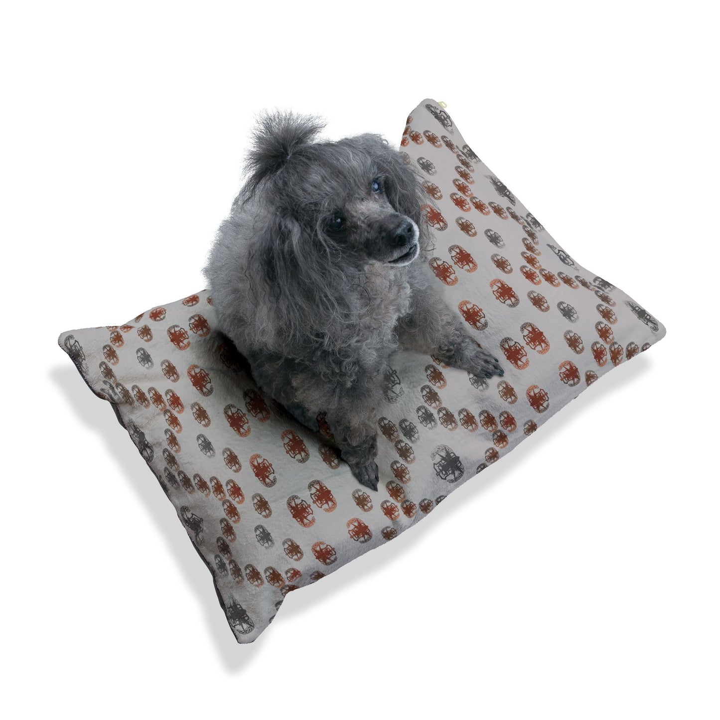 Pet Bed — "PSBT Aztec" (Rust on Beige)