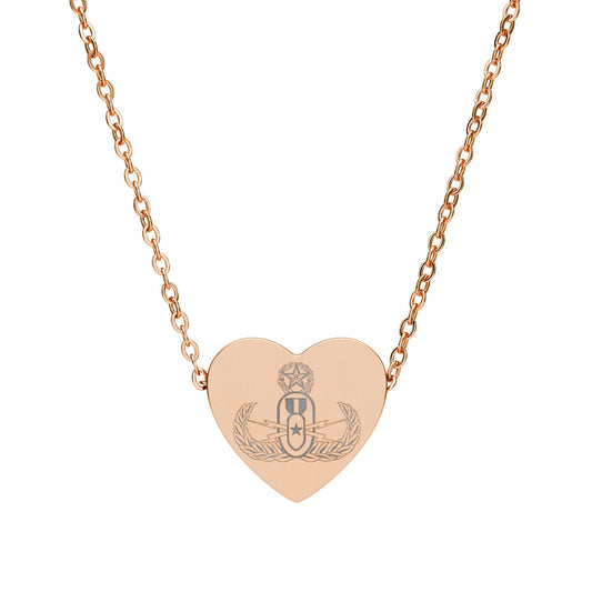 Engraved Heart Necklace – "EOD Master Badge"