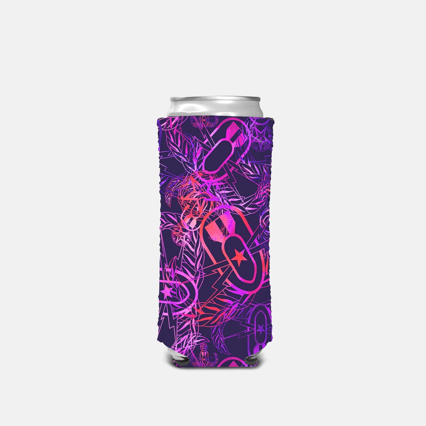 Print On Demand - Slim Can Cooler - "It's 5 o'clock Somewhere" (Orange on Purple)