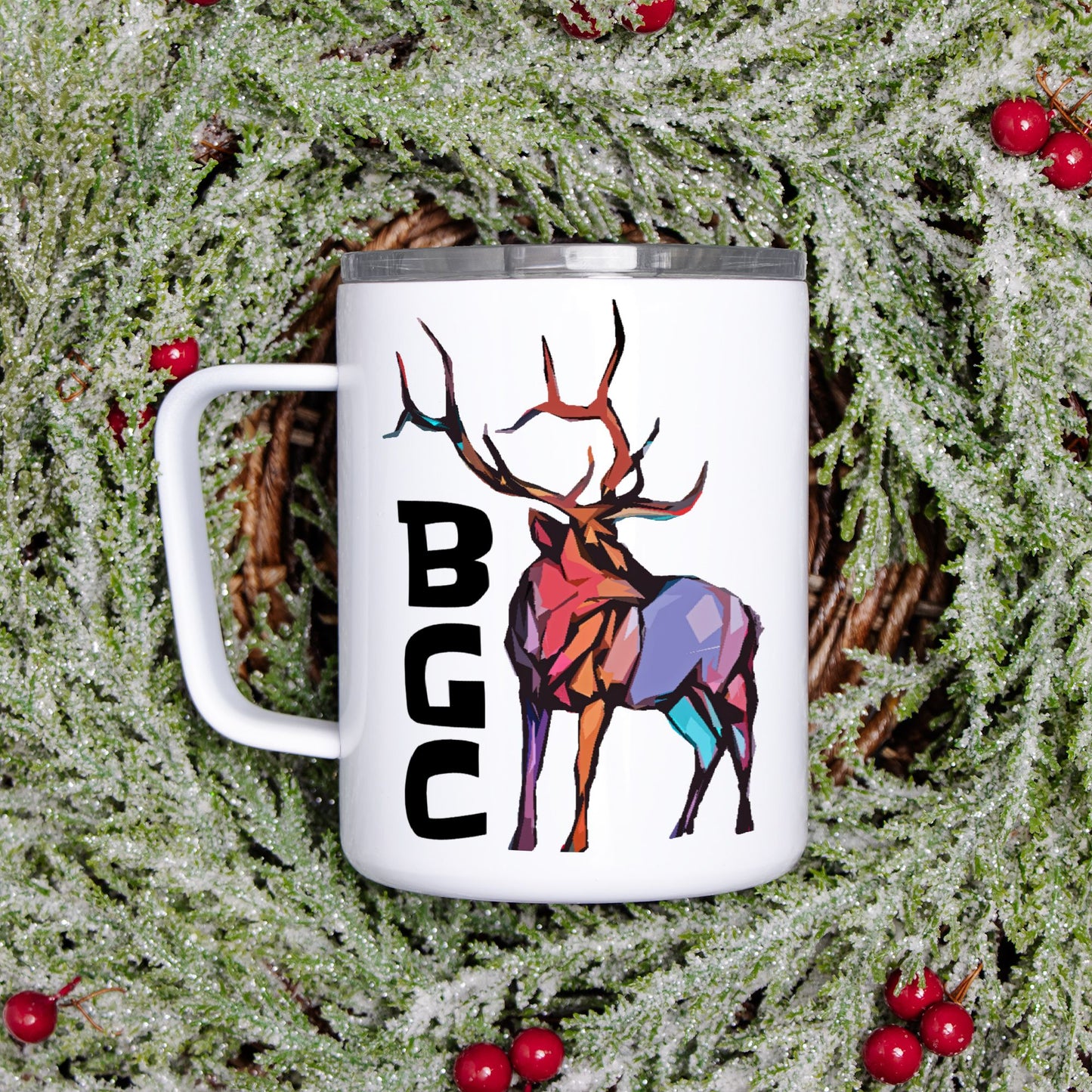 Travel Mug - "Abstract Elk"