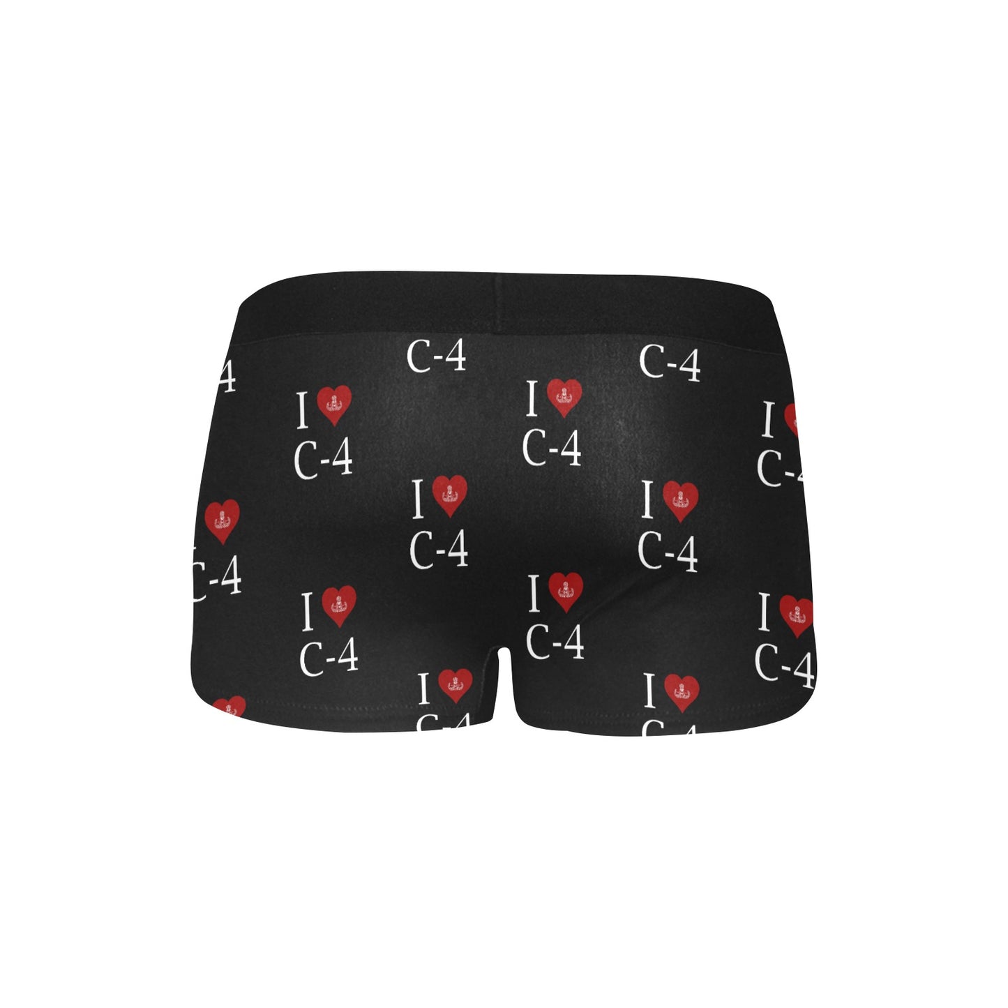 Men's Boxer Briefs with Fly - "I Heart C-4"