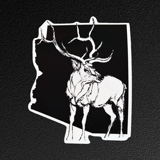 AZ Elk in B&W Vinyl Sticker/Decal