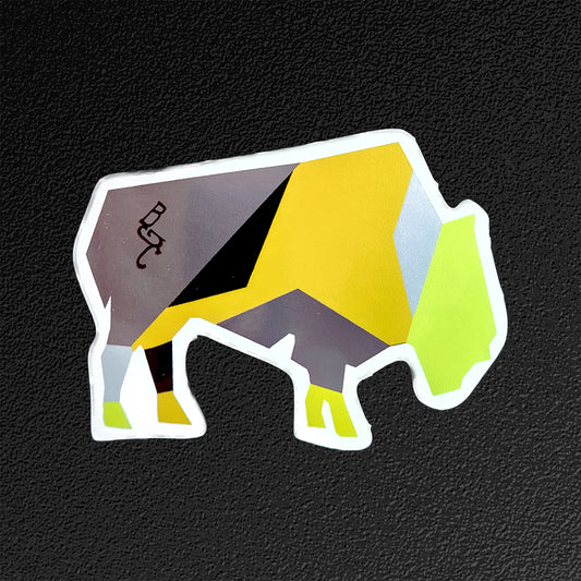 "Abstract Bison (Yellow)" Vinyl Sticker/Decal