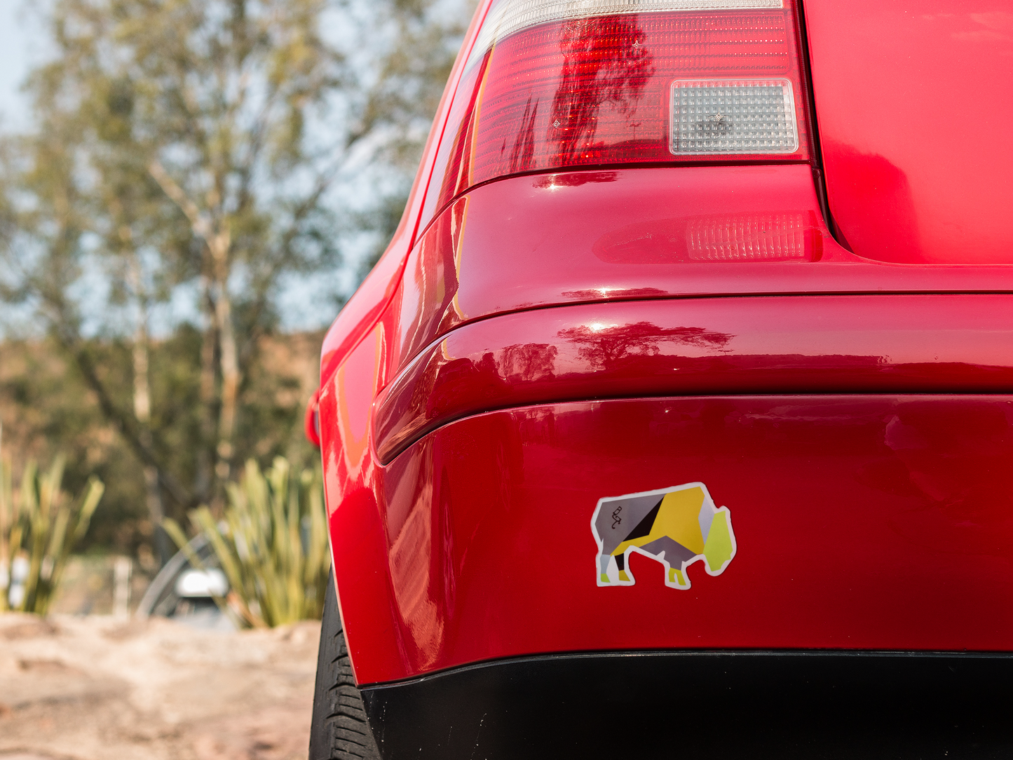 "Abstract Bison (Yellow)" Vinyl Sticker/Decal