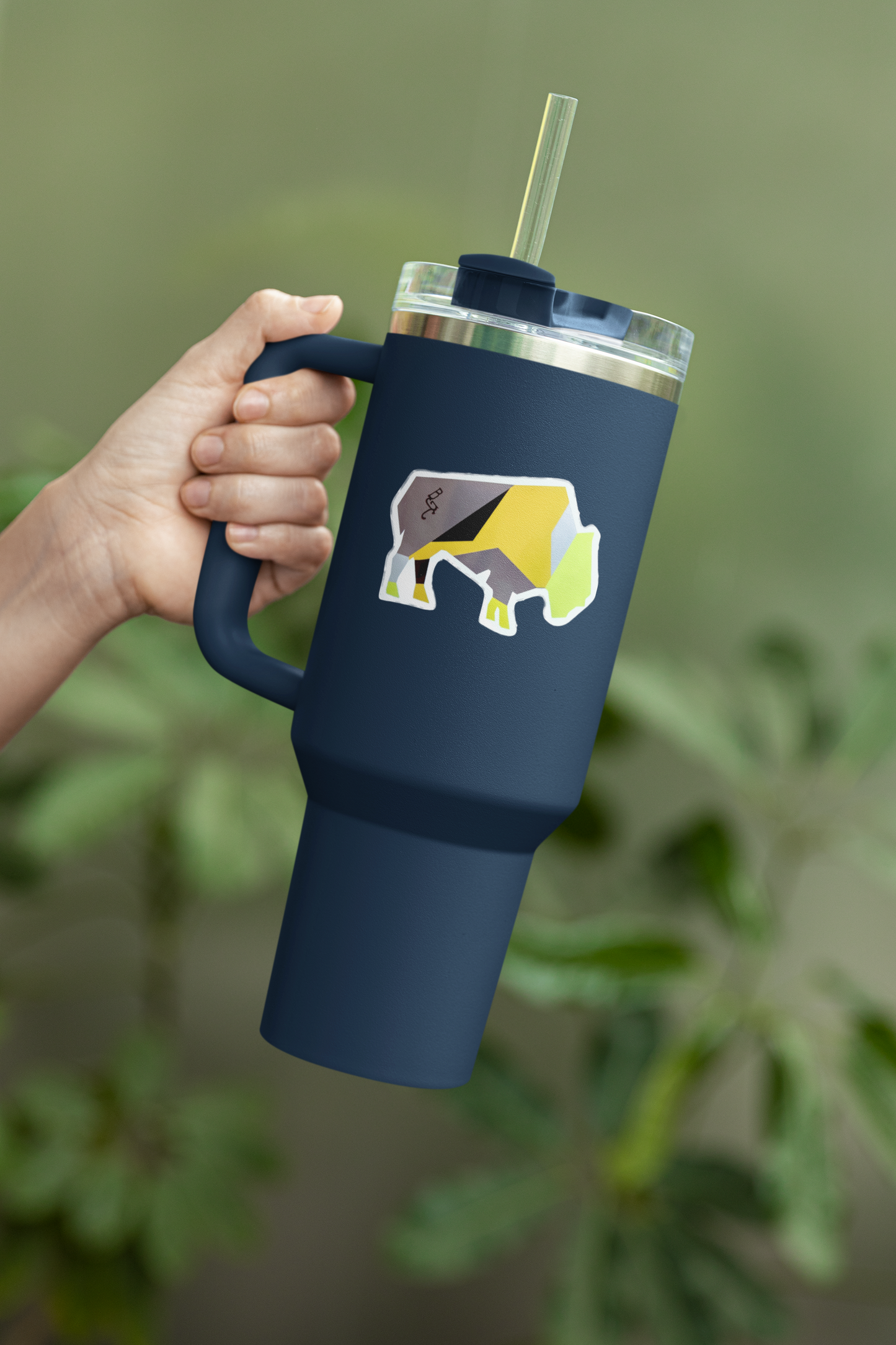 "Abstract Bison (Yellow)" Vinyl Sticker/Decal