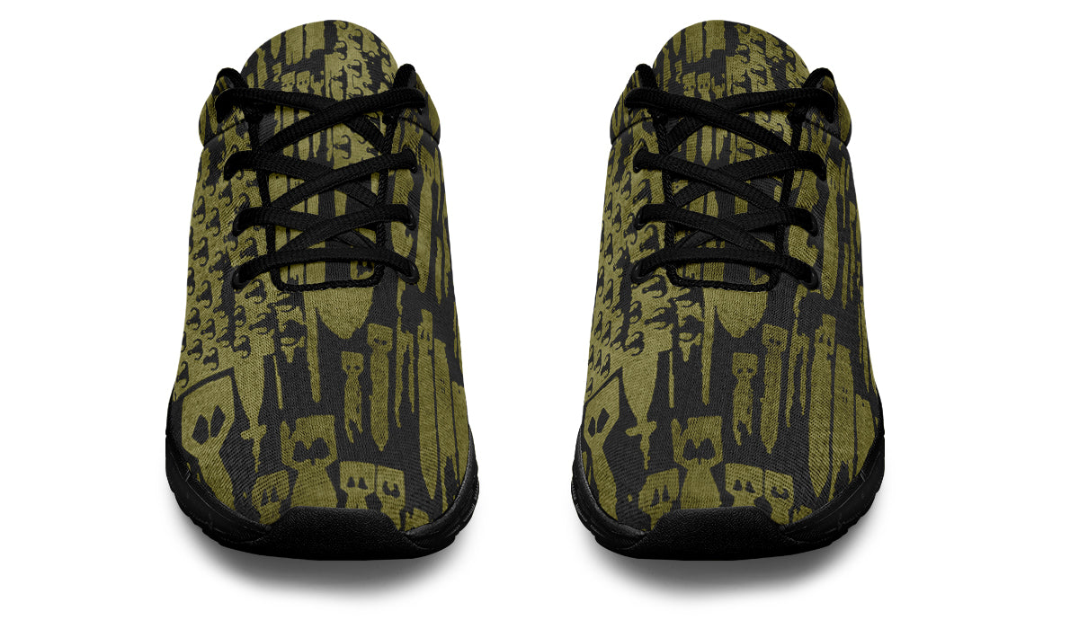 Sneakers - "EOD Bomb Flag" (OD Green on Black)