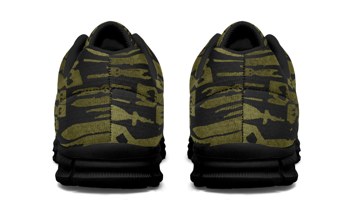 Sneakers - "EOD Bomb Flag" (OD Green on Black)