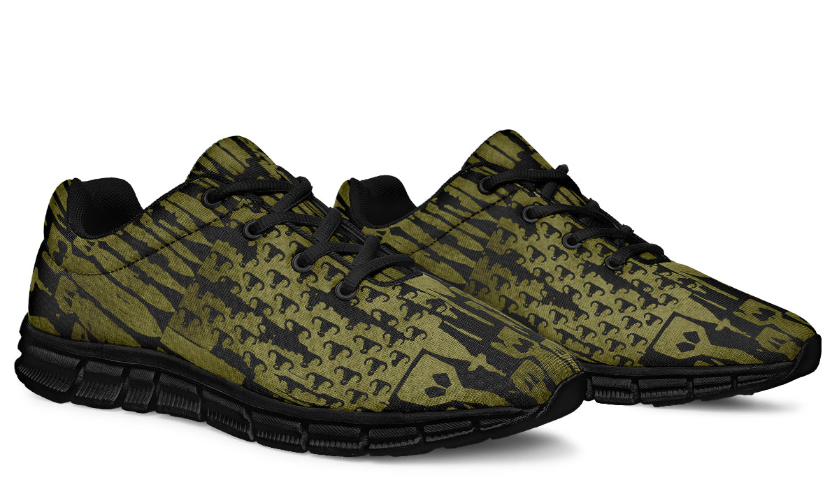 Sneakers - "EOD Bomb Flag" (OD Green on Black)