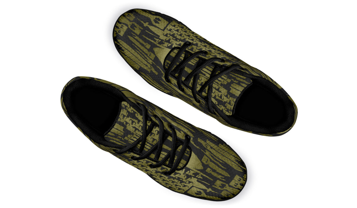 Sneakers - "EOD Bomb Flag" (OD Green on Black)
