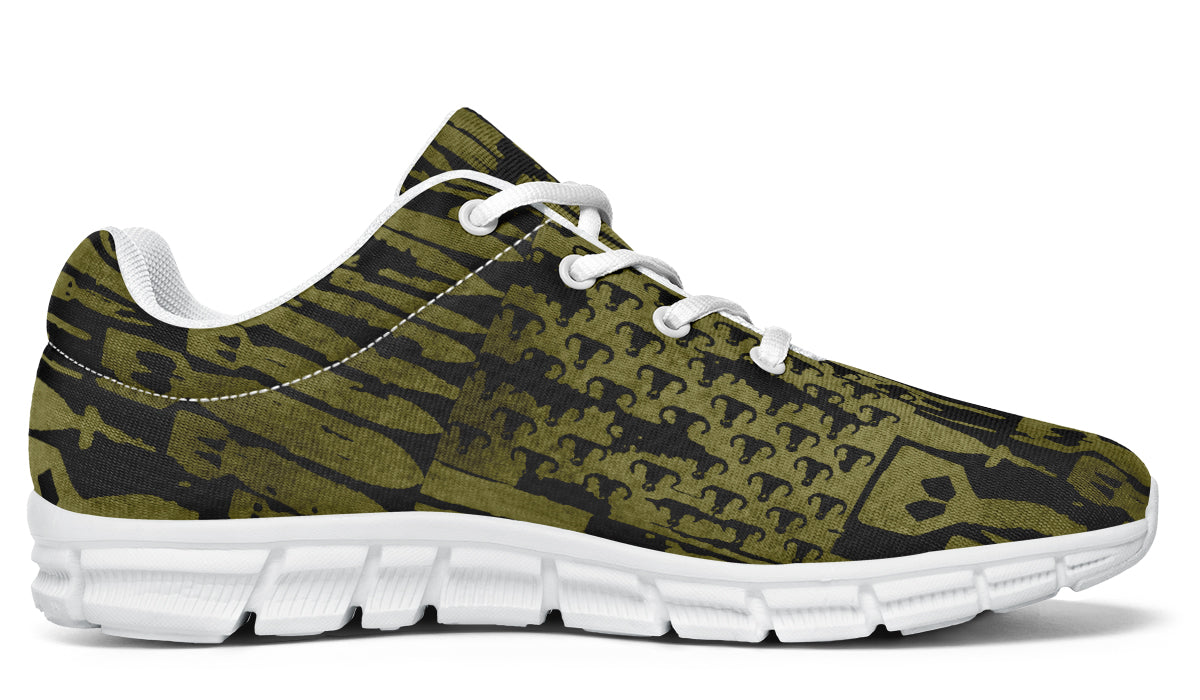 Sneakers - "EOD Bomb Flag" (OD Green on Black)