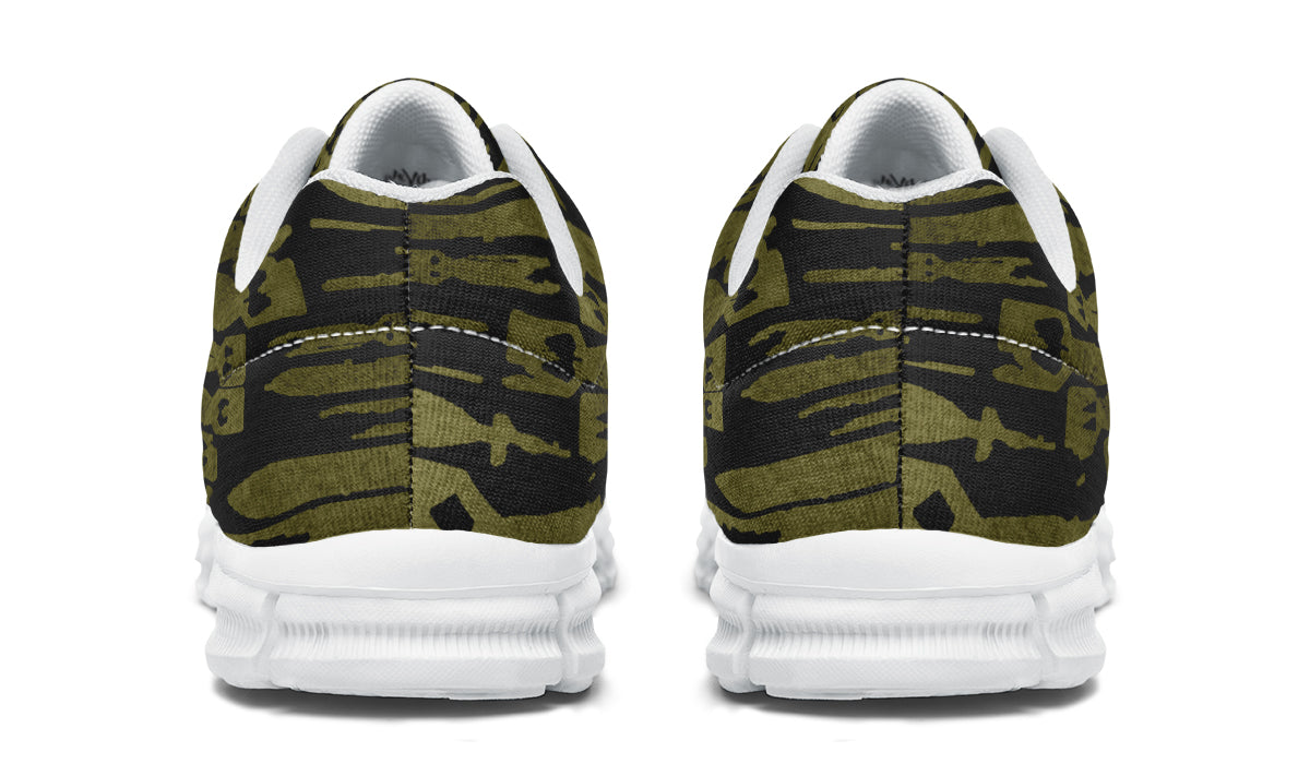 Sneakers - "EOD Bomb Flag" (OD Green on Black)