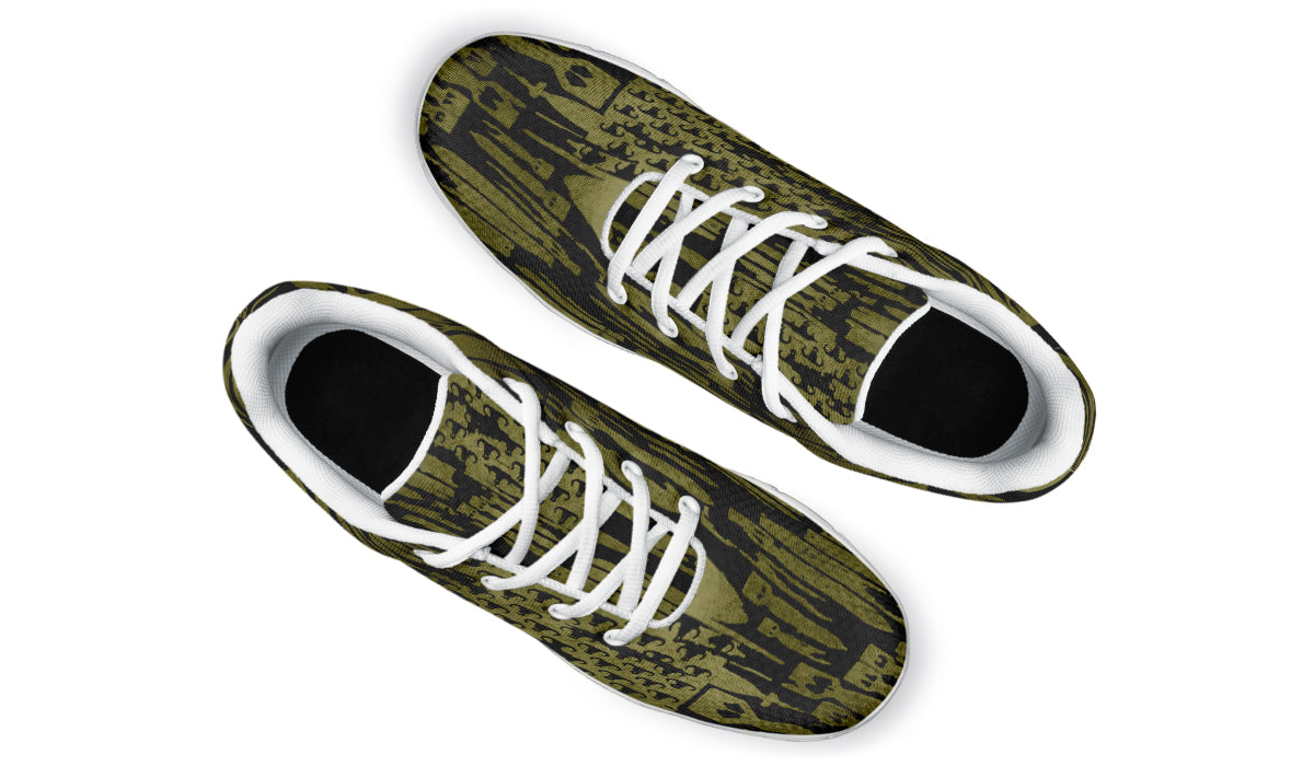 Sneakers - "EOD Bomb Flag" (OD Green on Black)