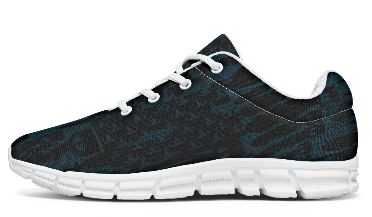 Sneakers - "EOD Bomb Flag" (Black on Teal)