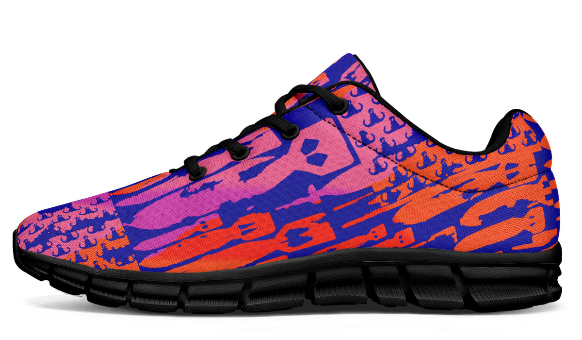 Sneakers - "EOD Bomb Flag" (Orange & Pink on Blue)