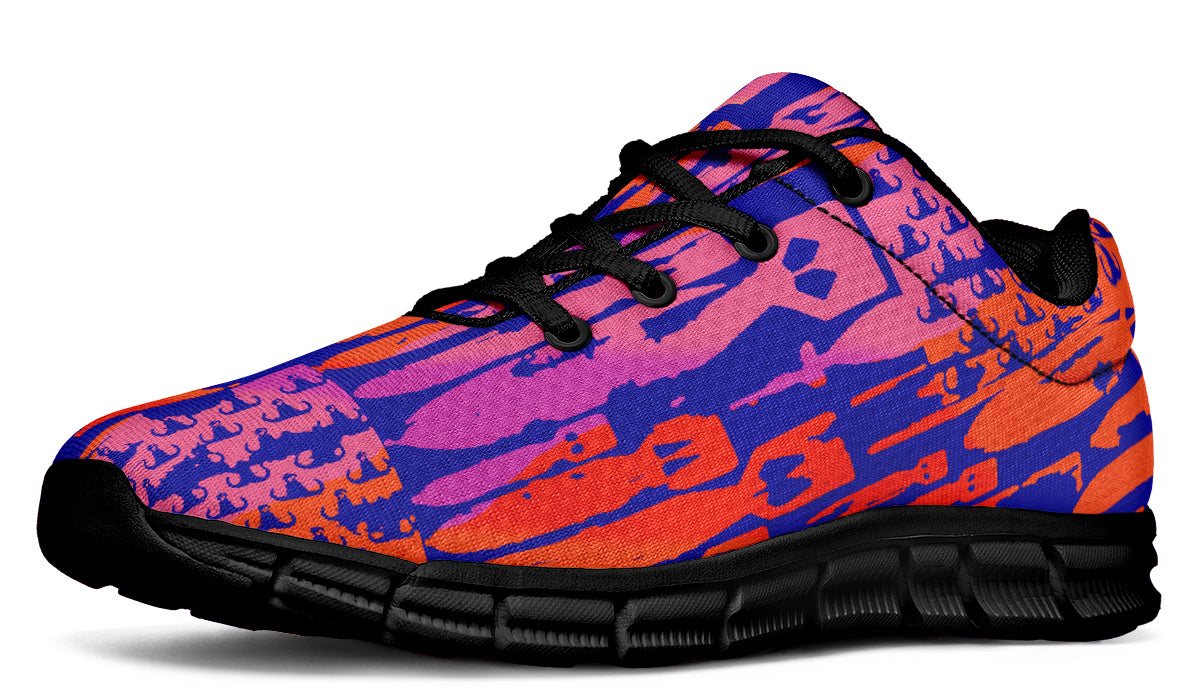 Sneakers - "EOD Bomb Flag" (Orange & Pink on Blue)