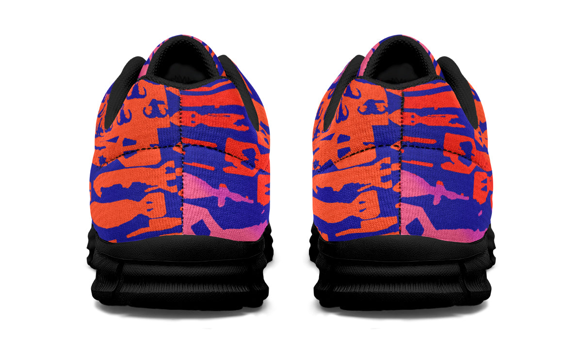 Sneakers - "EOD Bomb Flag" (Orange & Pink on Blue)