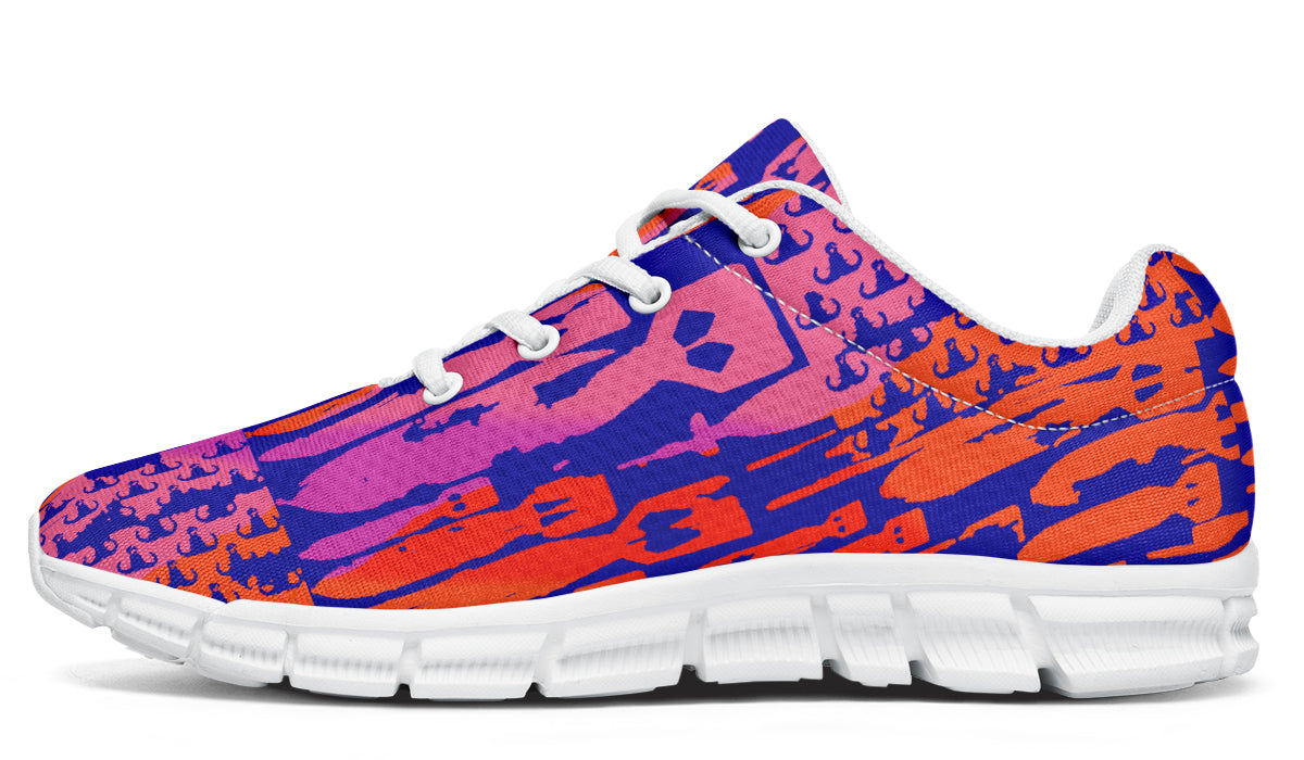Sneakers - "EOD Bomb Flag" (Orange & Pink on Blue)