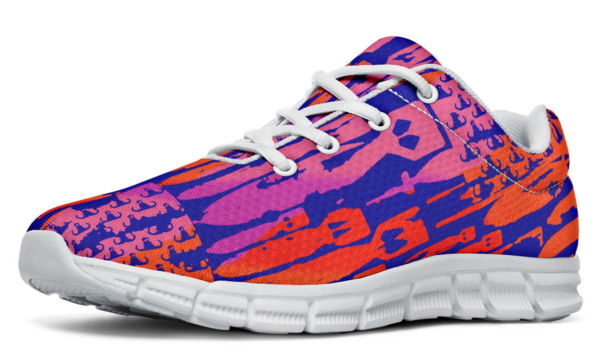 Sneakers - "EOD Bomb Flag" (Orange & Pink on Blue)