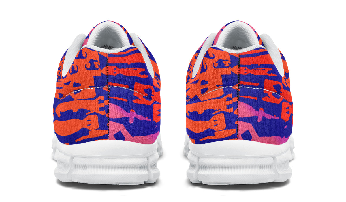 Sneakers - "EOD Bomb Flag" (Orange & Pink on Blue)