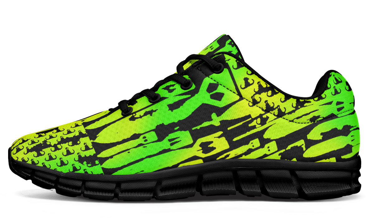 Print On Demand - Sneakers - "EOD Bomb Flag" (Lemon Lime on Black)