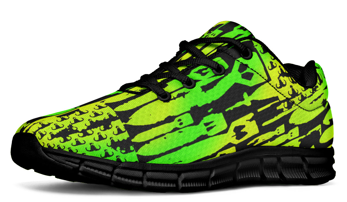 Print On Demand - Sneakers - "EOD Bomb Flag" (Lemon Lime on Black)