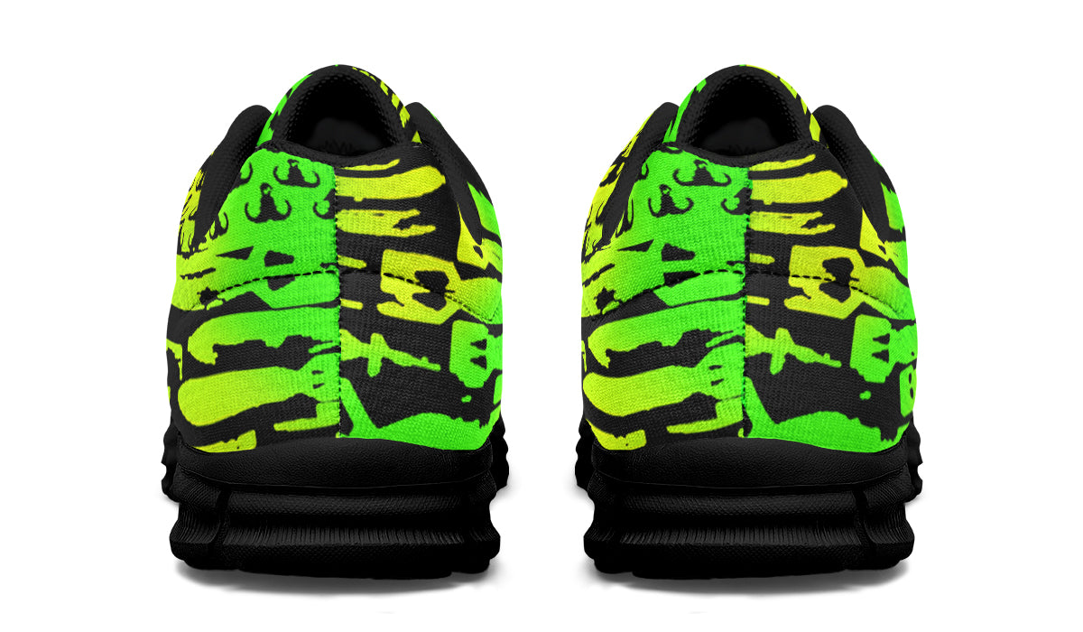 Print On Demand - Sneakers - "EOD Bomb Flag" (Lemon Lime on Black)