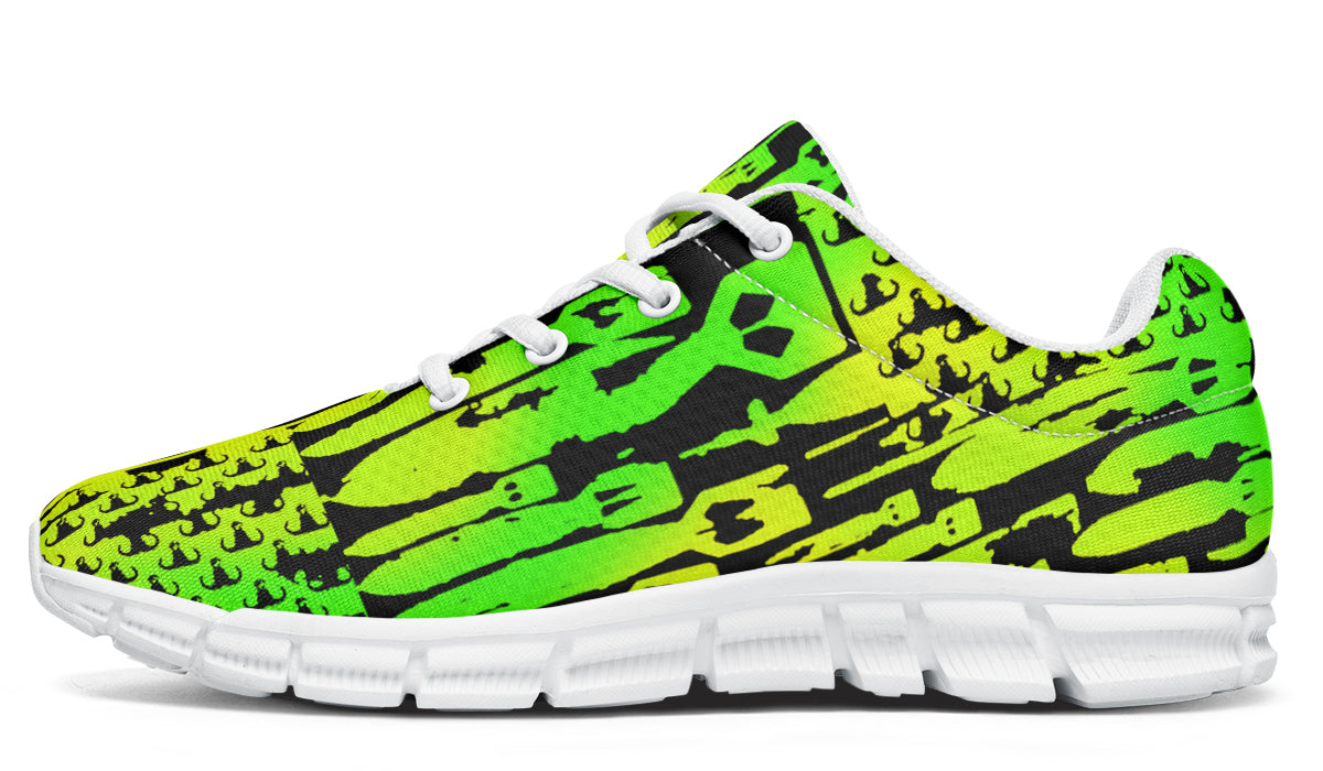 Print On Demand - Sneakers - "EOD Bomb Flag" (Lemon Lime on Black)