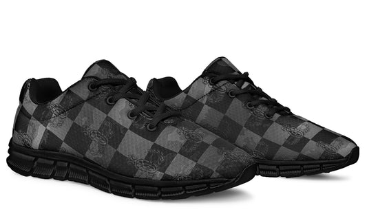 Print On Demand - Sneakers - "EOD Buffoulage Checkered Flag" (Faded Grey on Black)