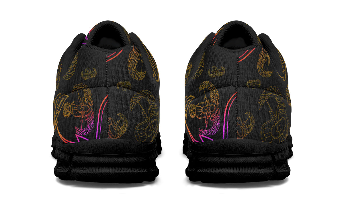 Sneakers - "EOD Mixed Badges" (Purple/Yellow on Black)