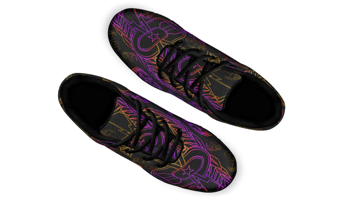 Sneakers - "EOD Mixed Badges" (Purple/Yellow on Black)