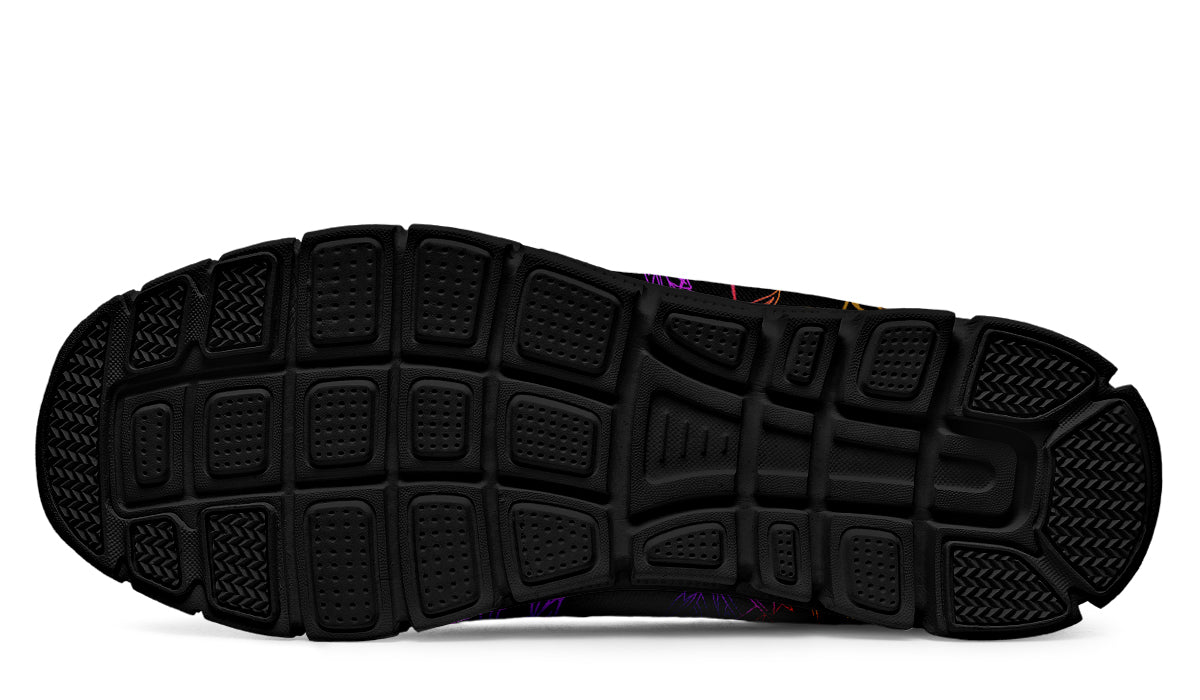 Sneakers - "EOD Mixed Badges" (Purple/Yellow on Black)