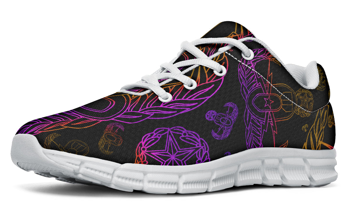Sneakers - "EOD Mixed Badges" (Purple/Yellow on Black)