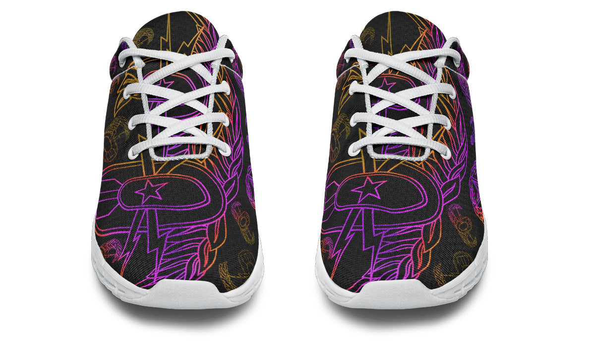 Sneakers - "EOD Mixed Badges" (Purple/Yellow on Black)