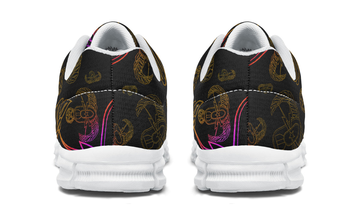 Sneakers - "EOD Mixed Badges" (Purple/Yellow on Black)