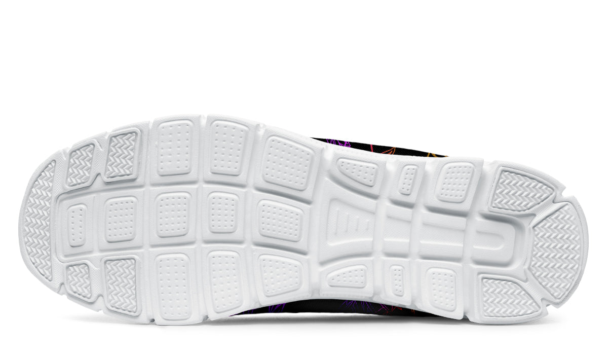 Sneakers - "EOD Mixed Badges" (Purple/Yellow on Black)