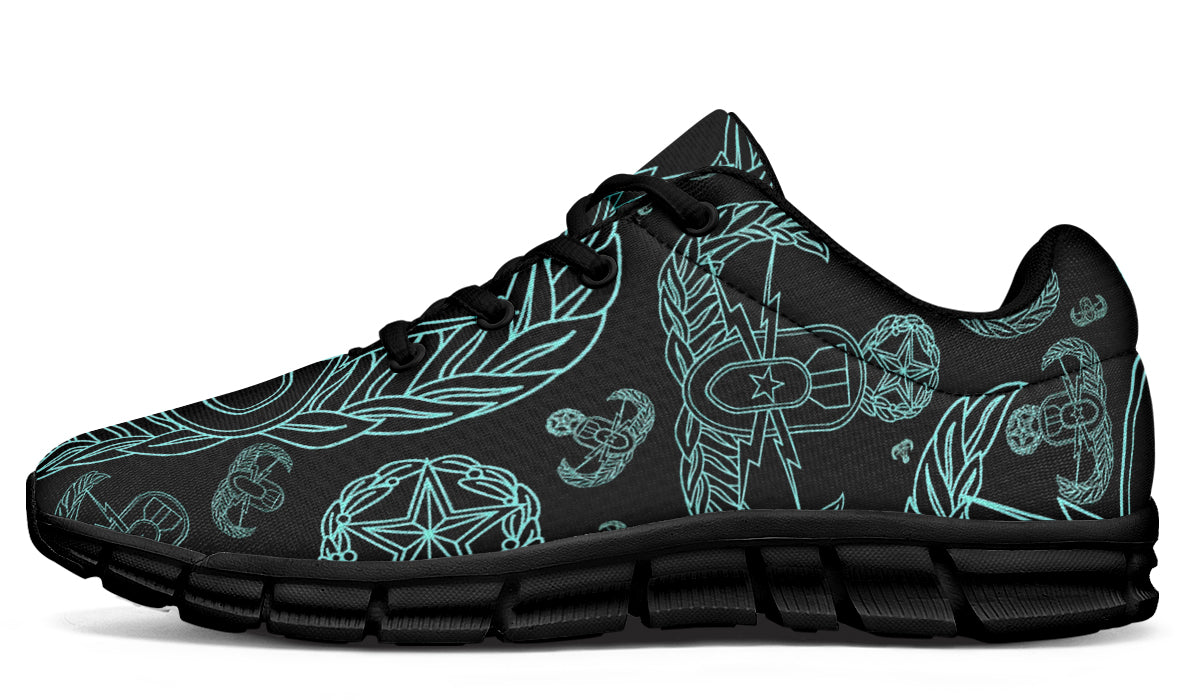 Sneakers - "EOD Mixed Badges" (Turquoise on Black)