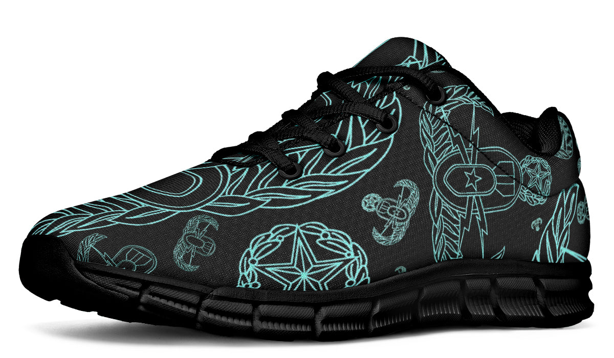 Sneakers - "EOD Mixed Badges" (Turquoise on Black)