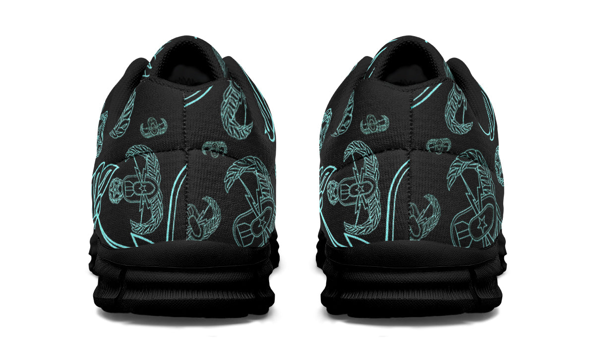 Sneakers - "EOD Mixed Badges" (Turquoise on Black)