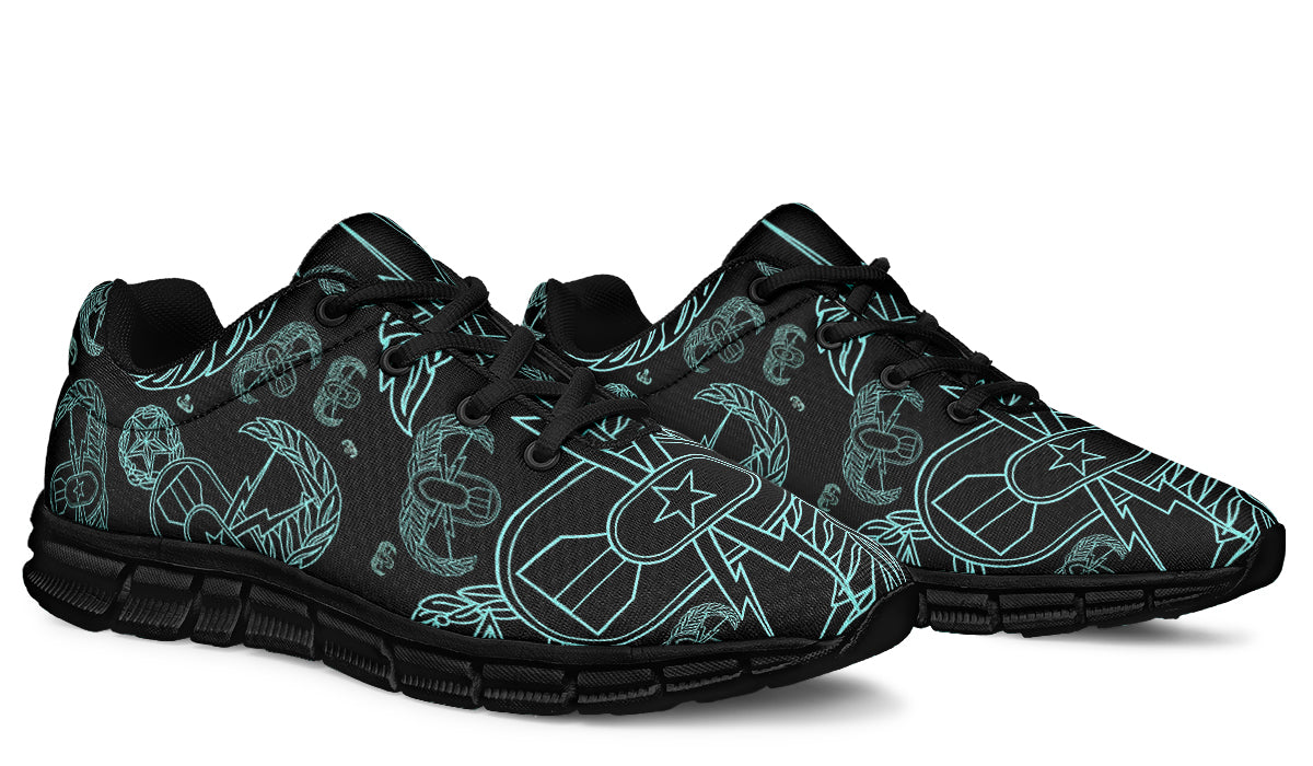 Sneakers - "EOD Mixed Badges" (Turquoise on Black)