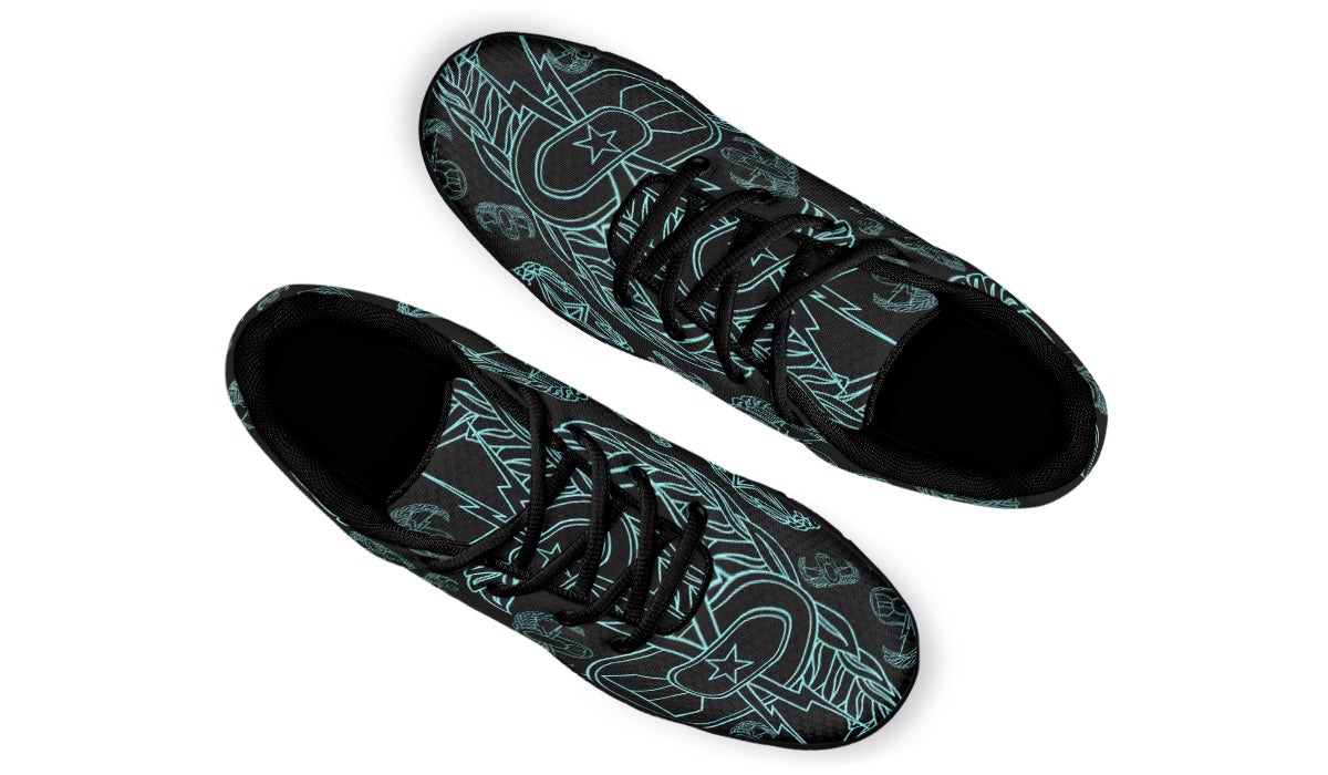 Sneakers - "EOD Mixed Badges" (Turquoise on Black)