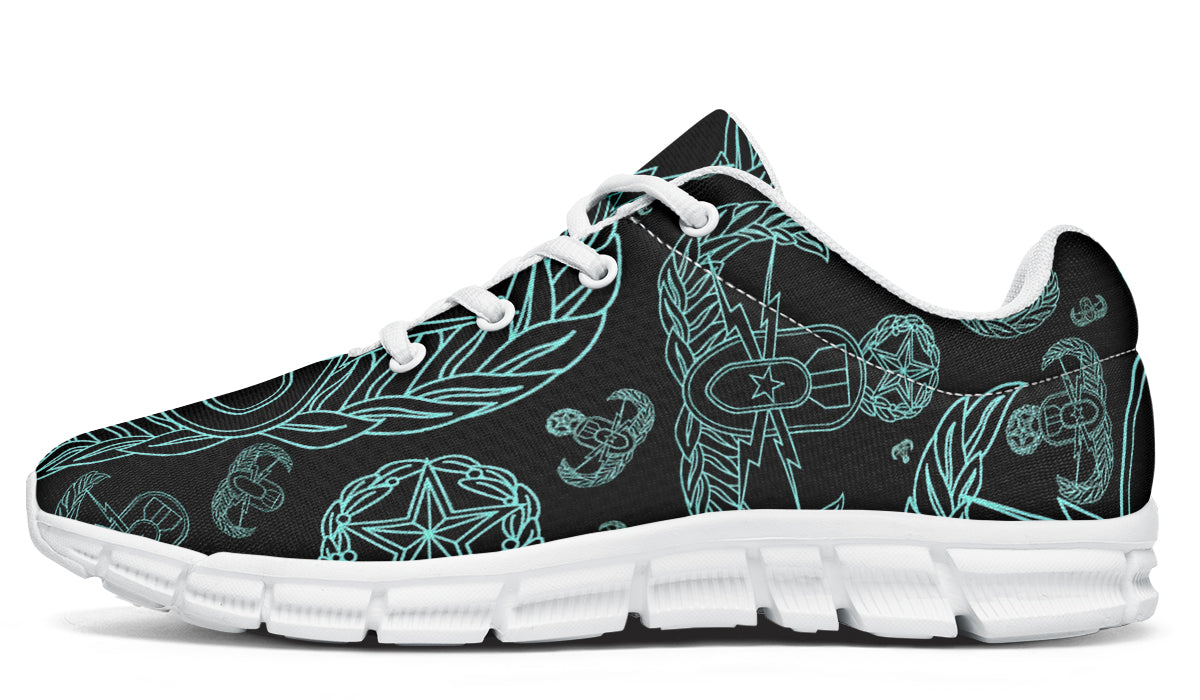 Sneakers - "EOD Mixed Badges" (Turquoise on Black)