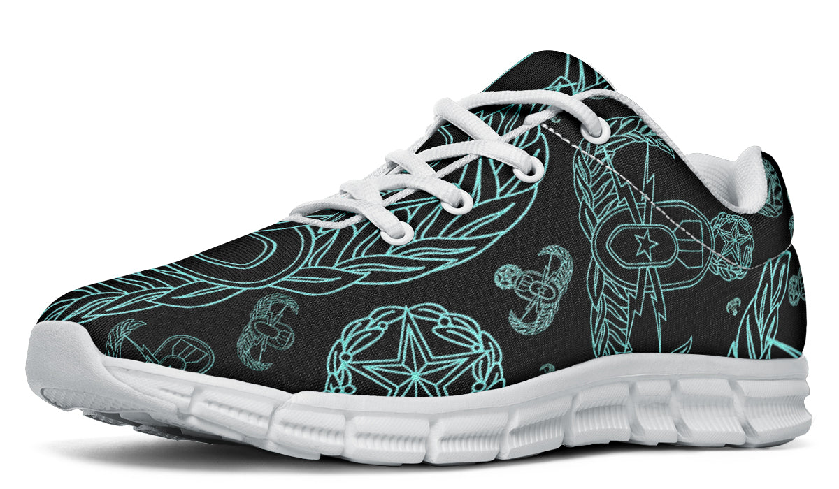 Sneakers - "EOD Mixed Badges" (Turquoise on Black)