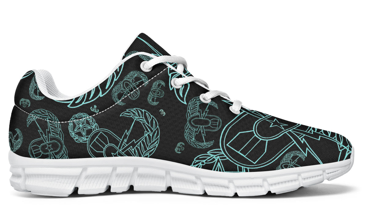 Sneakers - "EOD Mixed Badges" (Turquoise on Black)