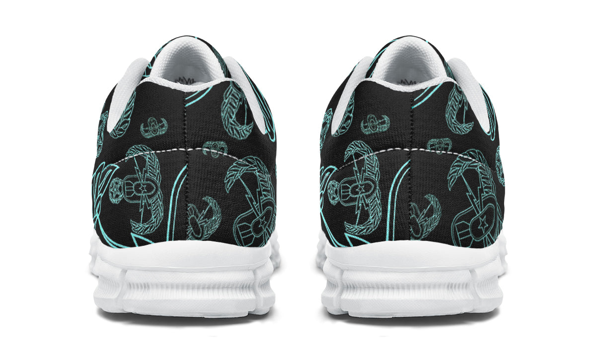 Sneakers - "EOD Mixed Badges" (Turquoise on Black)