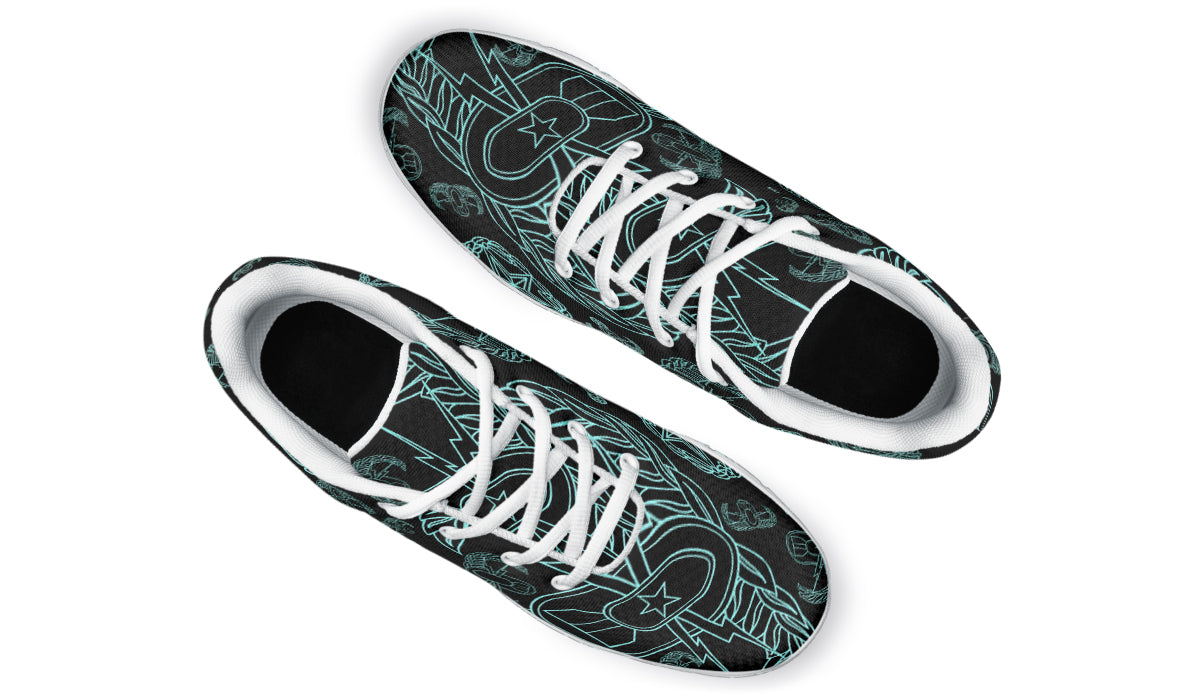 Sneakers - "EOD Mixed Badges" (Turquoise on Black)