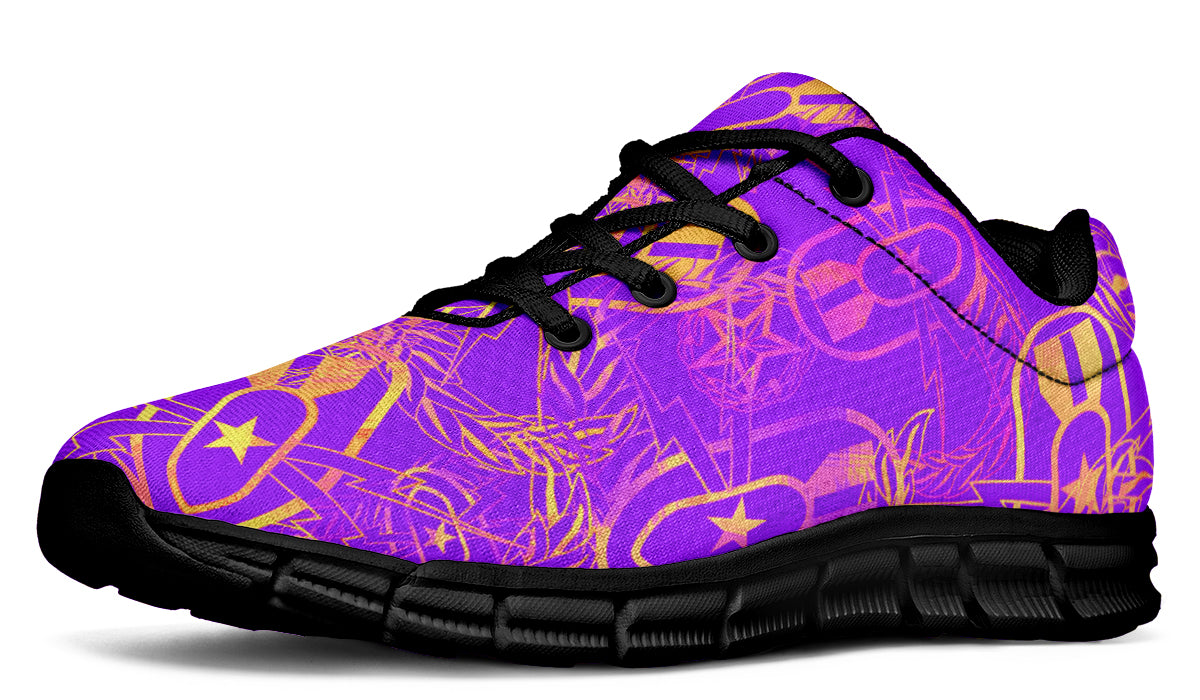Sneakers - "It's 5 o'clock Somewhere" (Yellow on Purple)