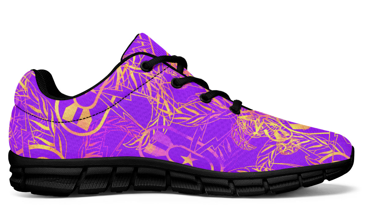 Sneakers - "It's 5 o'clock Somewhere" (Yellow on Purple)